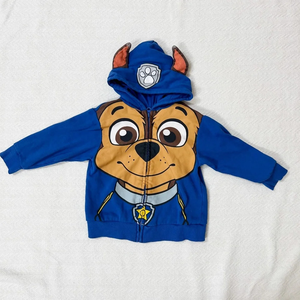 Paw Patrol Chase Jacket Zip Up - 3T - costume, hooded ears, blue, long sleeve